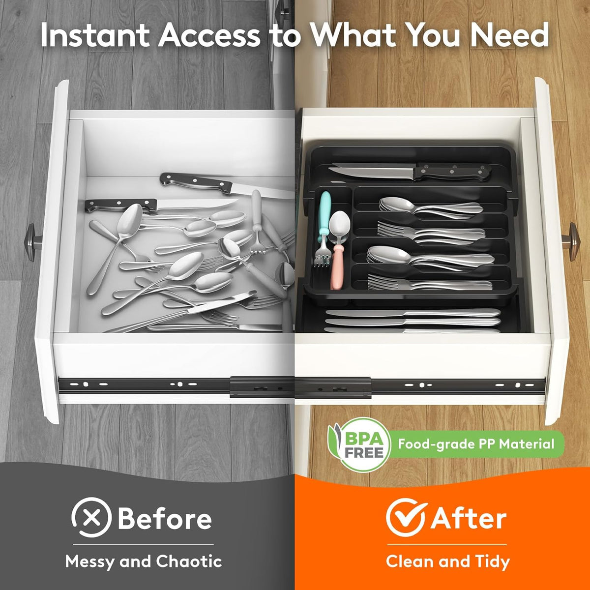 Ukeetap Expandable Extra-Large Silverware Organizer
