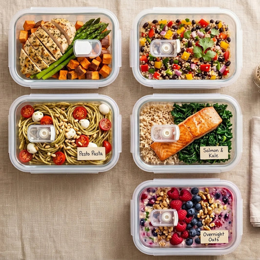 PrepNaturals 30oz Glass Meal Prep Containers – 5-Pack