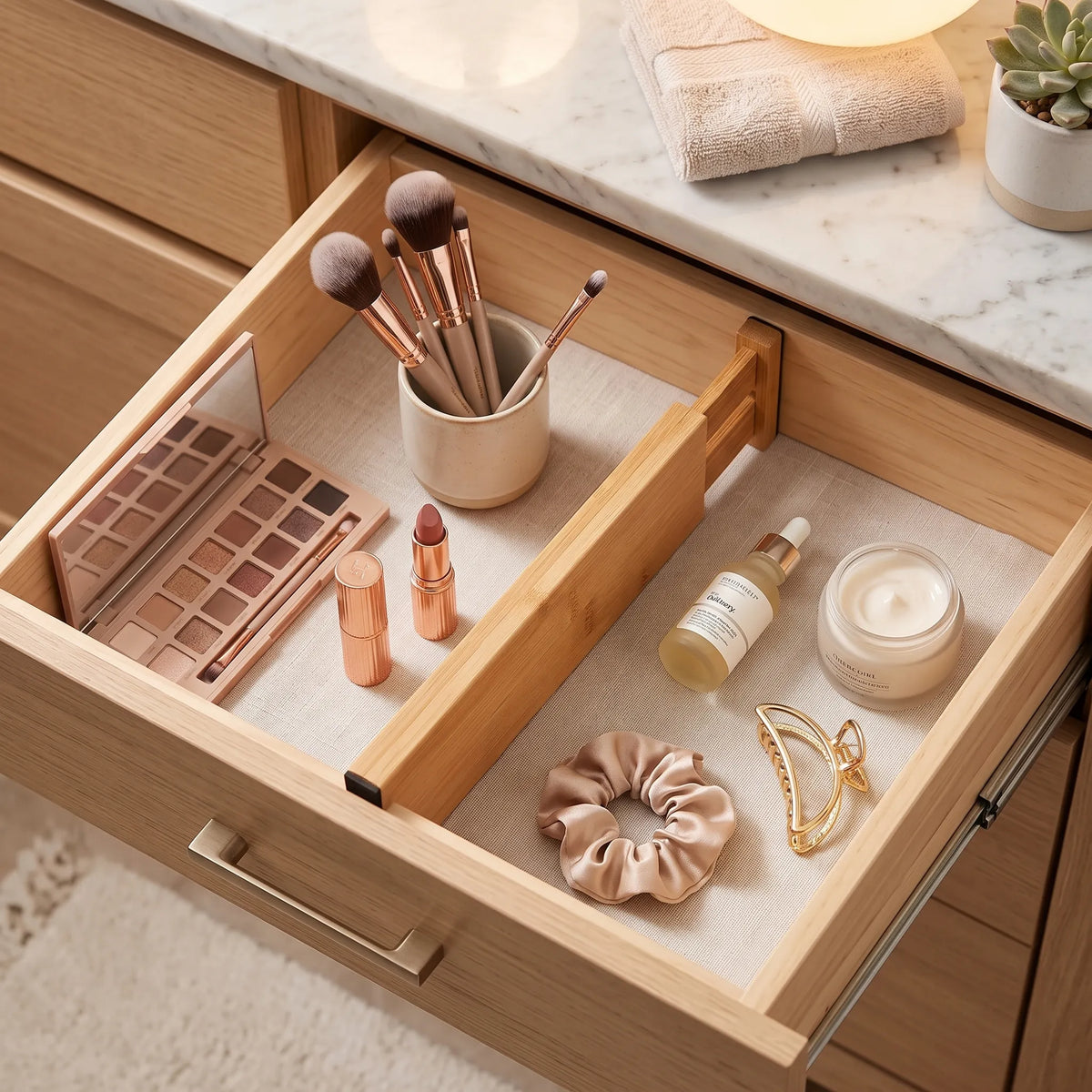 Utoplike Bamboo Drawer Dividers – 4-Piece Kitchen Organizer Set