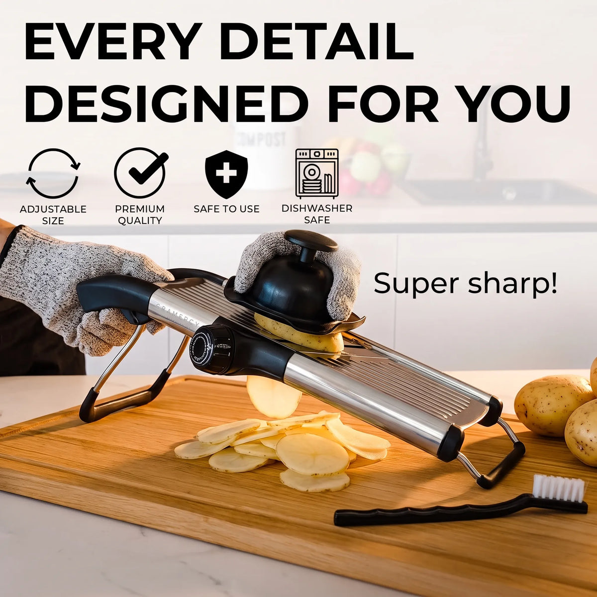 Gramercy Adjustable Mandoline Slicer – 12 Slice Settings