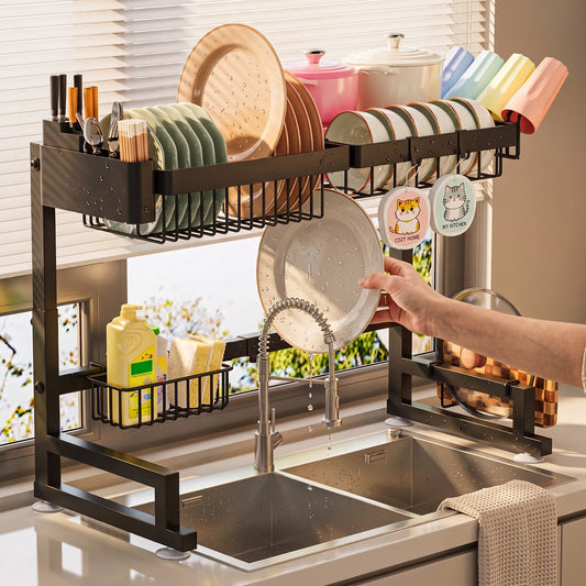 ADBIU Expandable Over-the-Sink 2-Tier Dish Rack