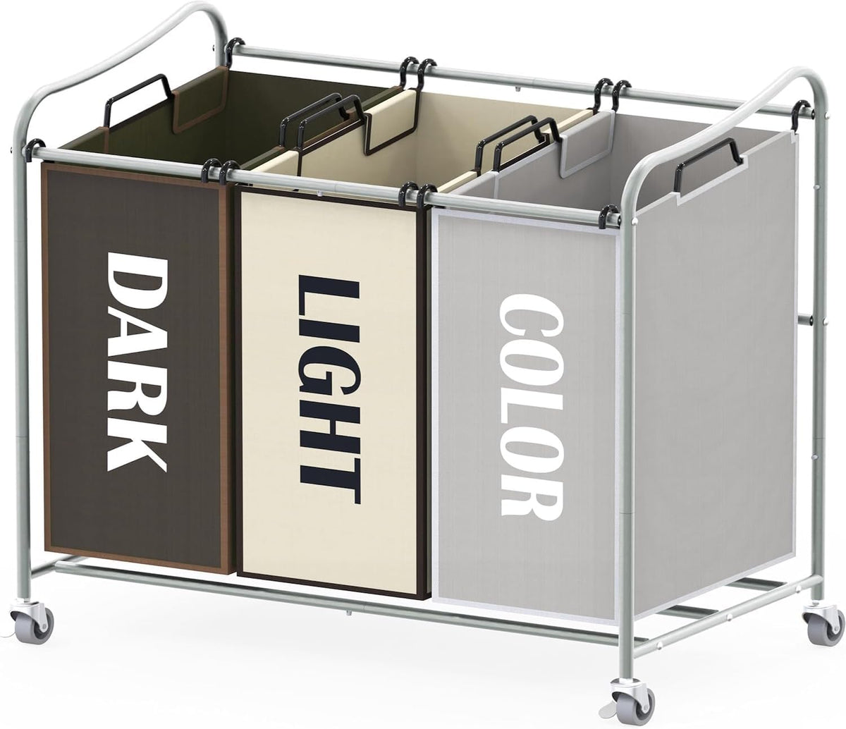 Simple Houseware 3-Bag Rolling Laundry Sorter