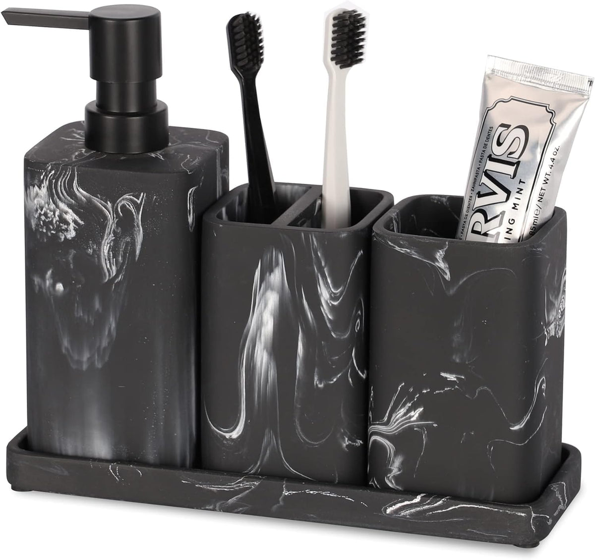 ZCCZ Matte Black Bathroom Accessories Set – 4-Piece