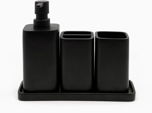 ZCCZ Matte Black Bathroom Accessories Set – 4-Piece