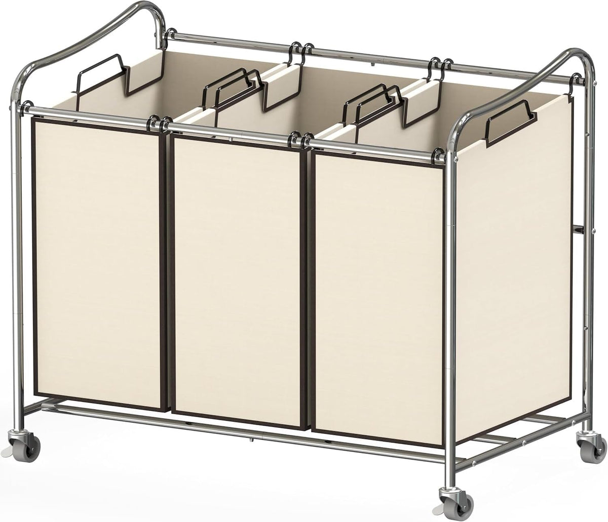 Simple Houseware 3-Bag Rolling Laundry Sorter