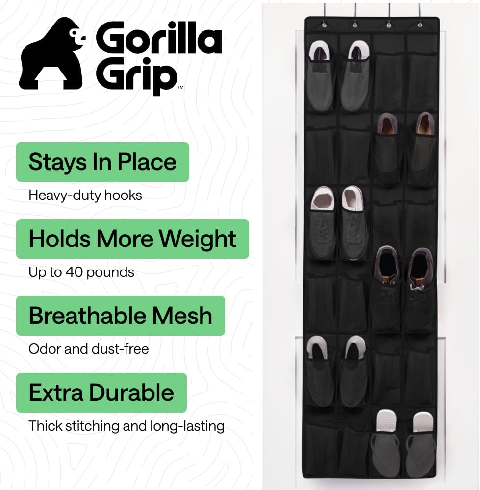 Gorilla Grip 24-Pocket Over-the-Door Shoe Organizer