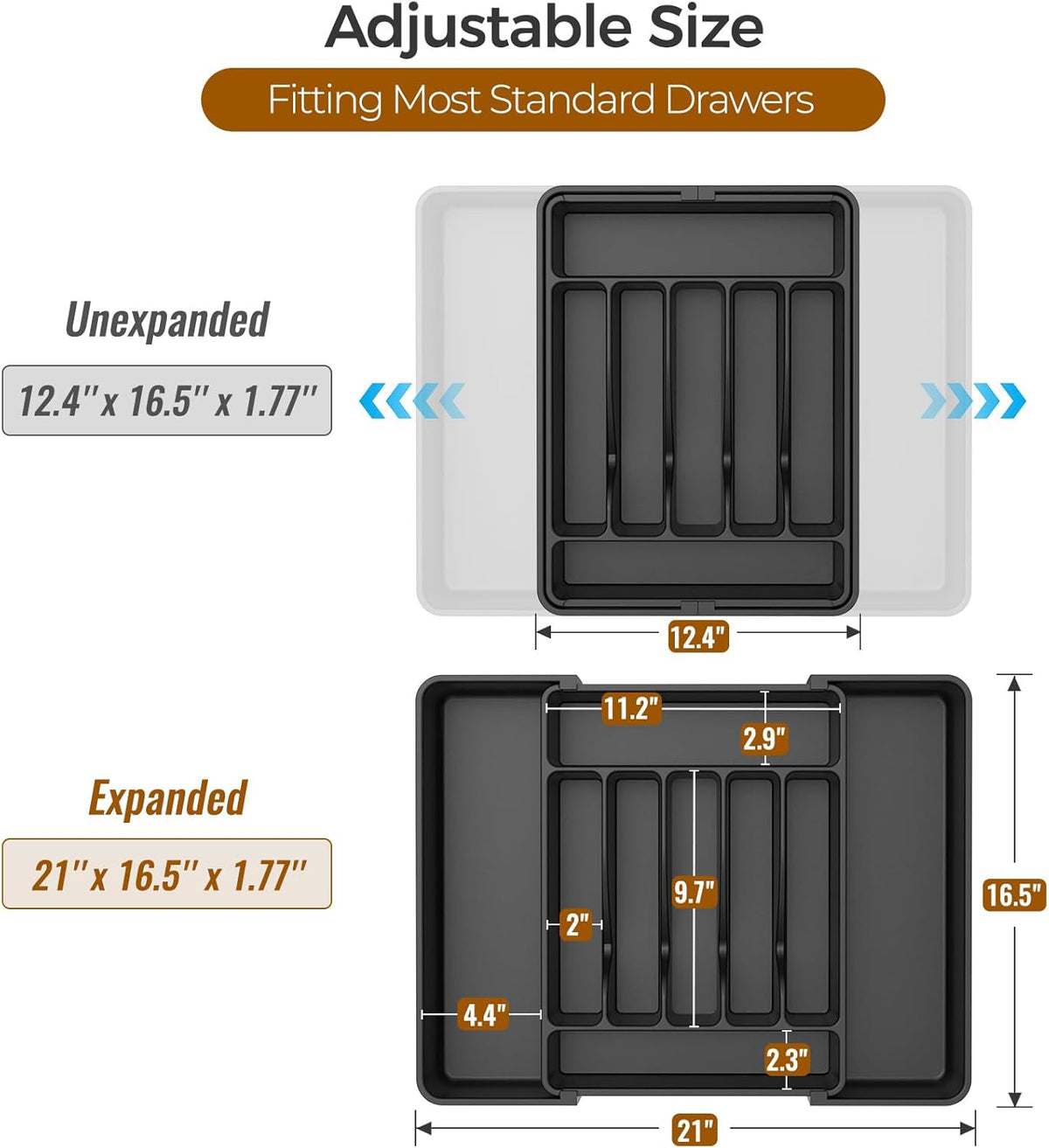 Ukeetap Expandable Extra-Large Silverware Organizer
