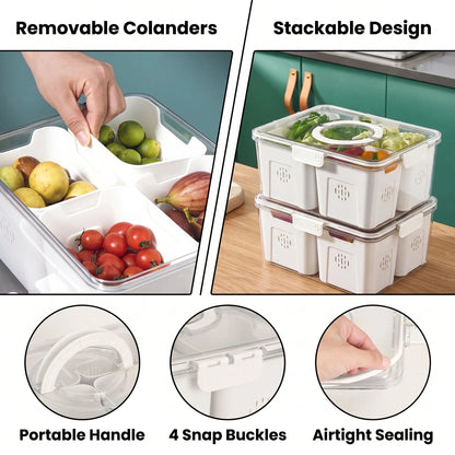 2-Piece Airtight Fruit & Vegetable Storage Containers