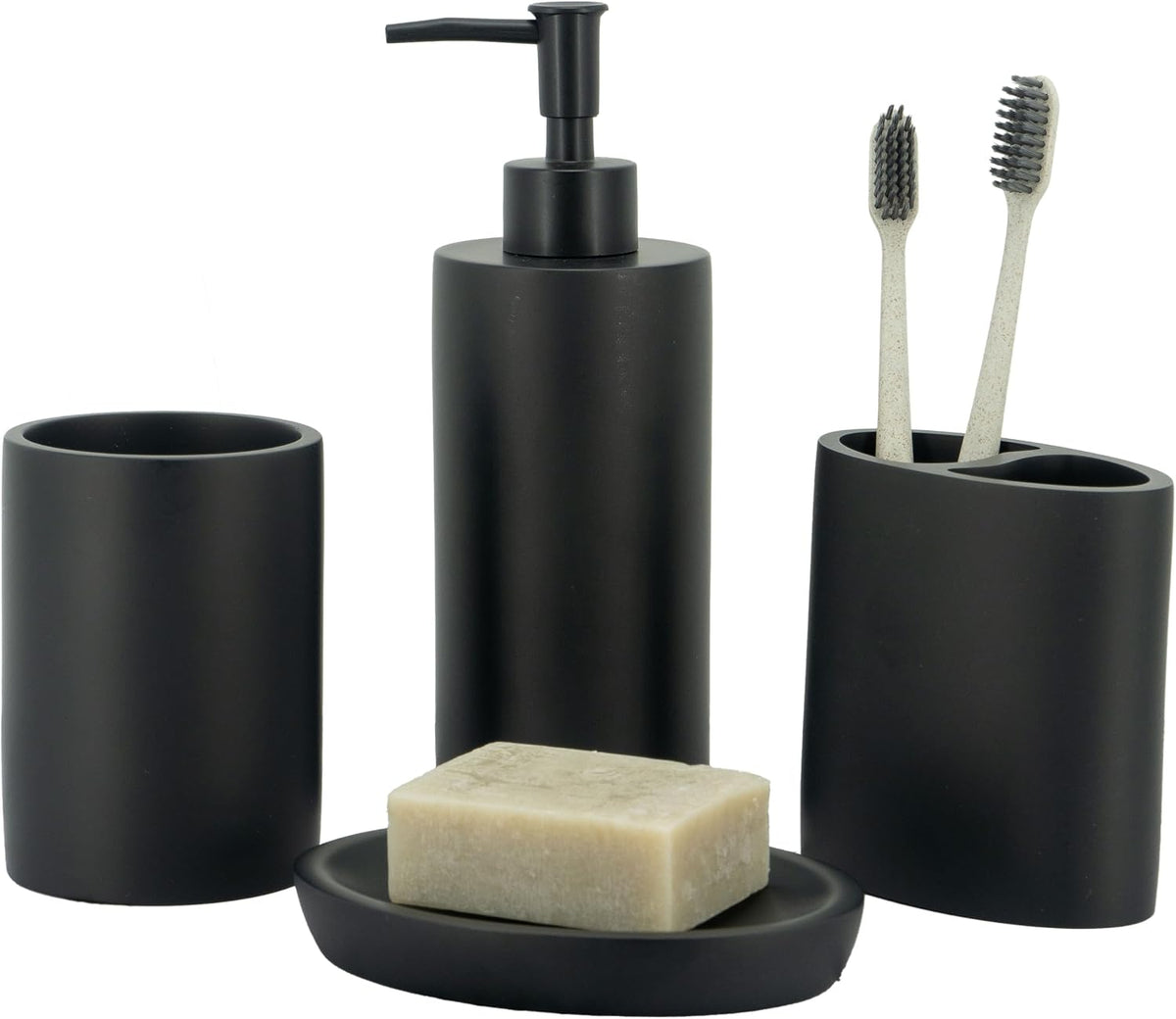 ZCCZ Matte Black Bathroom Accessories Set – 4-Piece