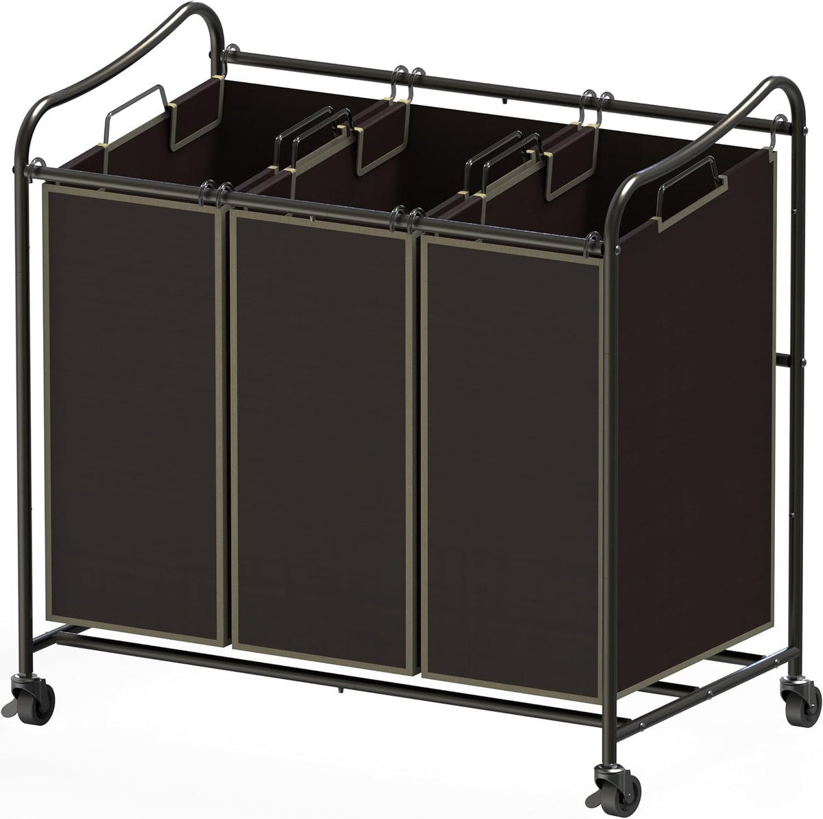 Simple Houseware 3-Bag Rolling Laundry Sorter