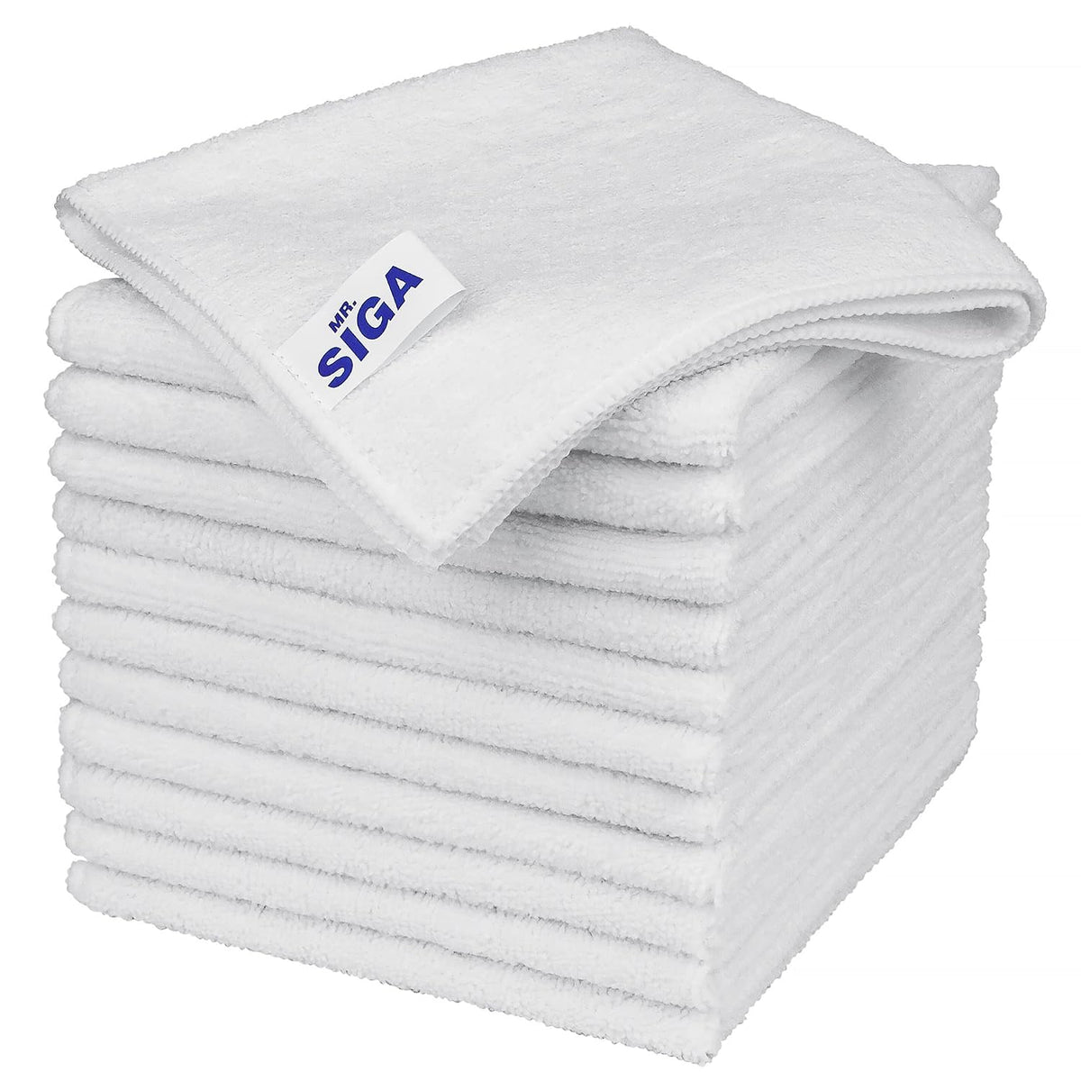 MR.SIGA Streak-Free Microfiber Cleaning Cloths – 12-Pack