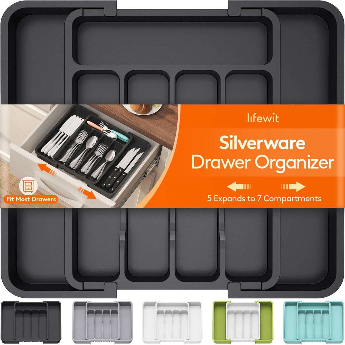 Ukeetap Expandable Extra-Large Silverware Organizer