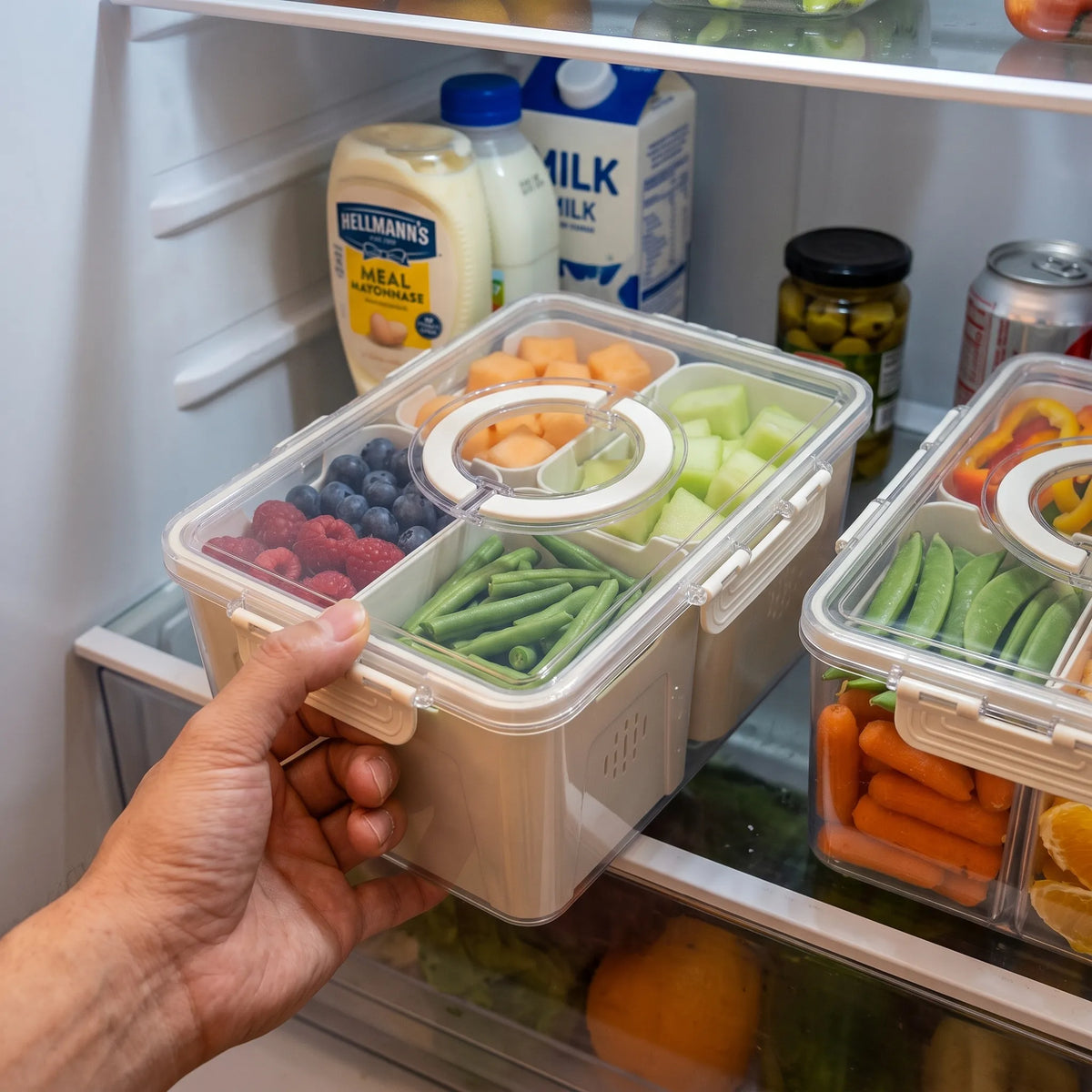 2-Piece Airtight Fruit & Vegetable Storage Containers