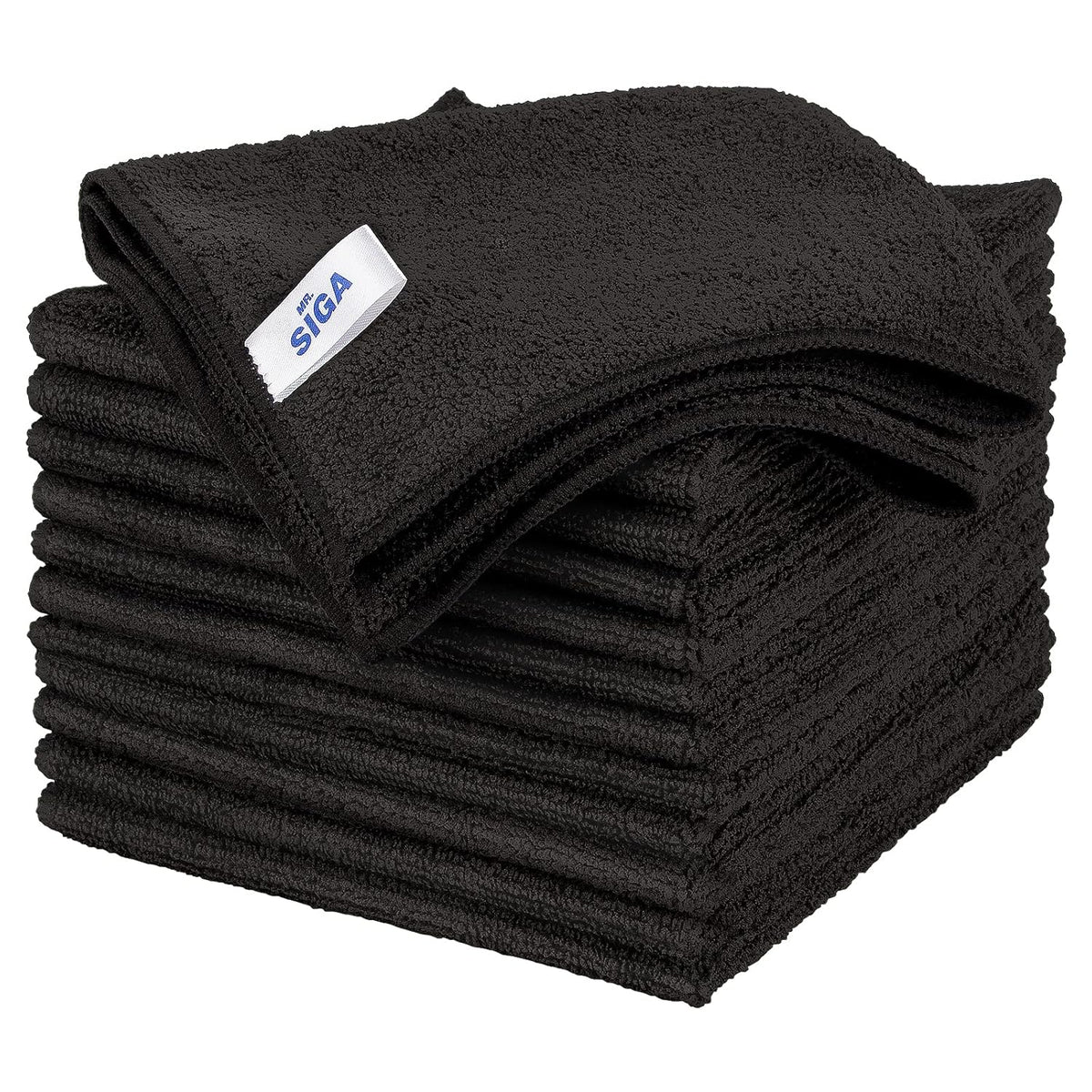 MR.SIGA Streak-Free Microfiber Cleaning Cloths – 12-Pack