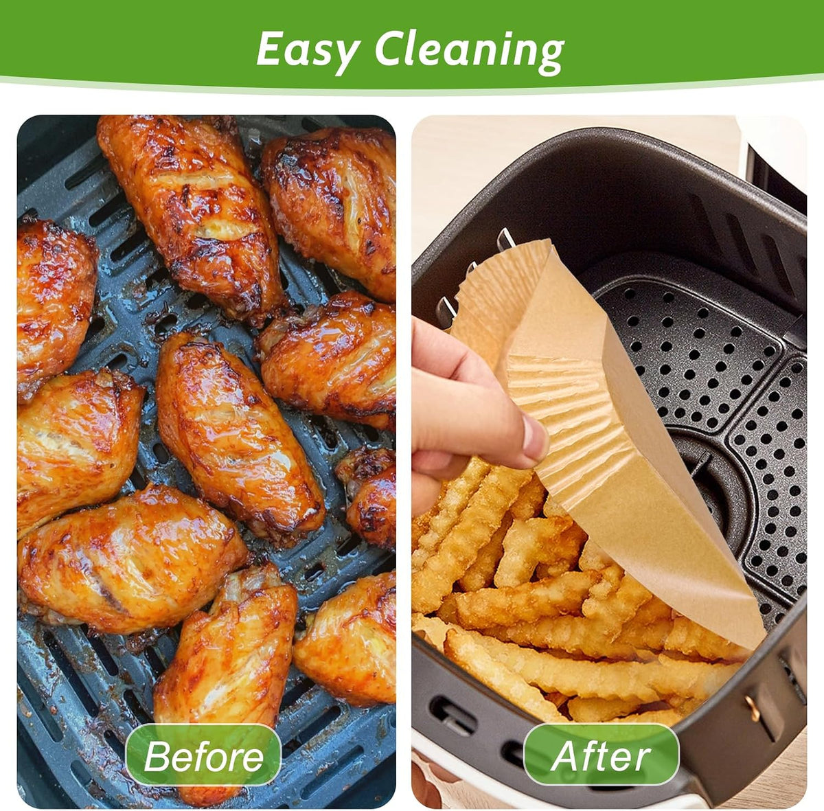 8-Inch Unbleached Air Fryer Paper Liners – 360 Pack
