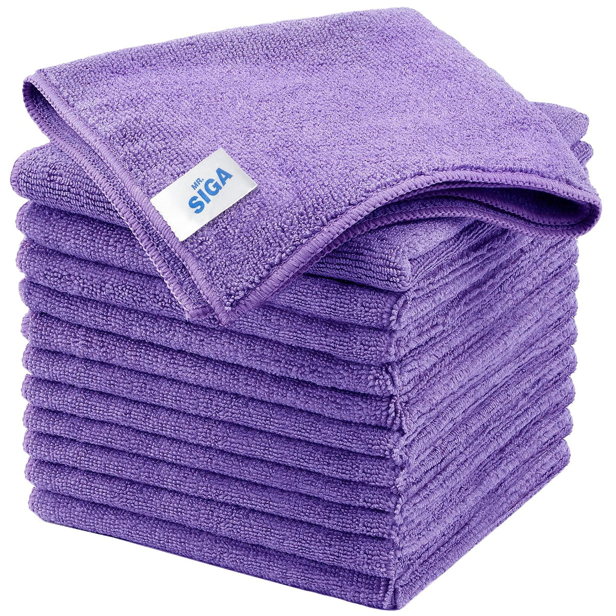 MR.SIGA Streak-Free Microfiber Cleaning Cloths – 12-Pack