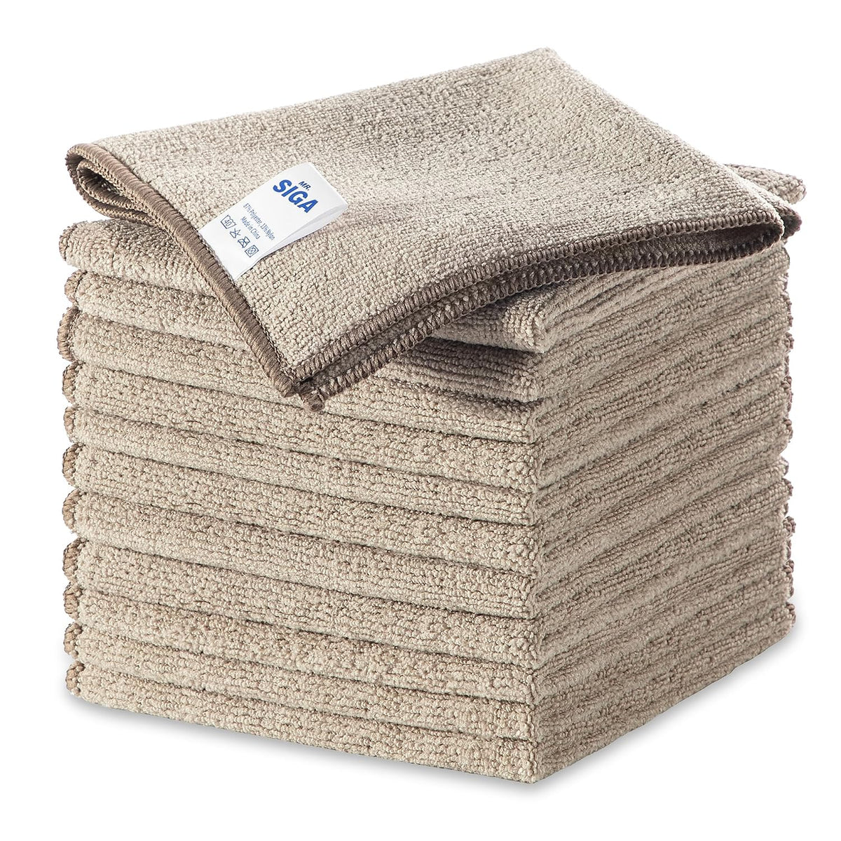 MR.SIGA Streak-Free Microfiber Cleaning Cloths – 12-Pack