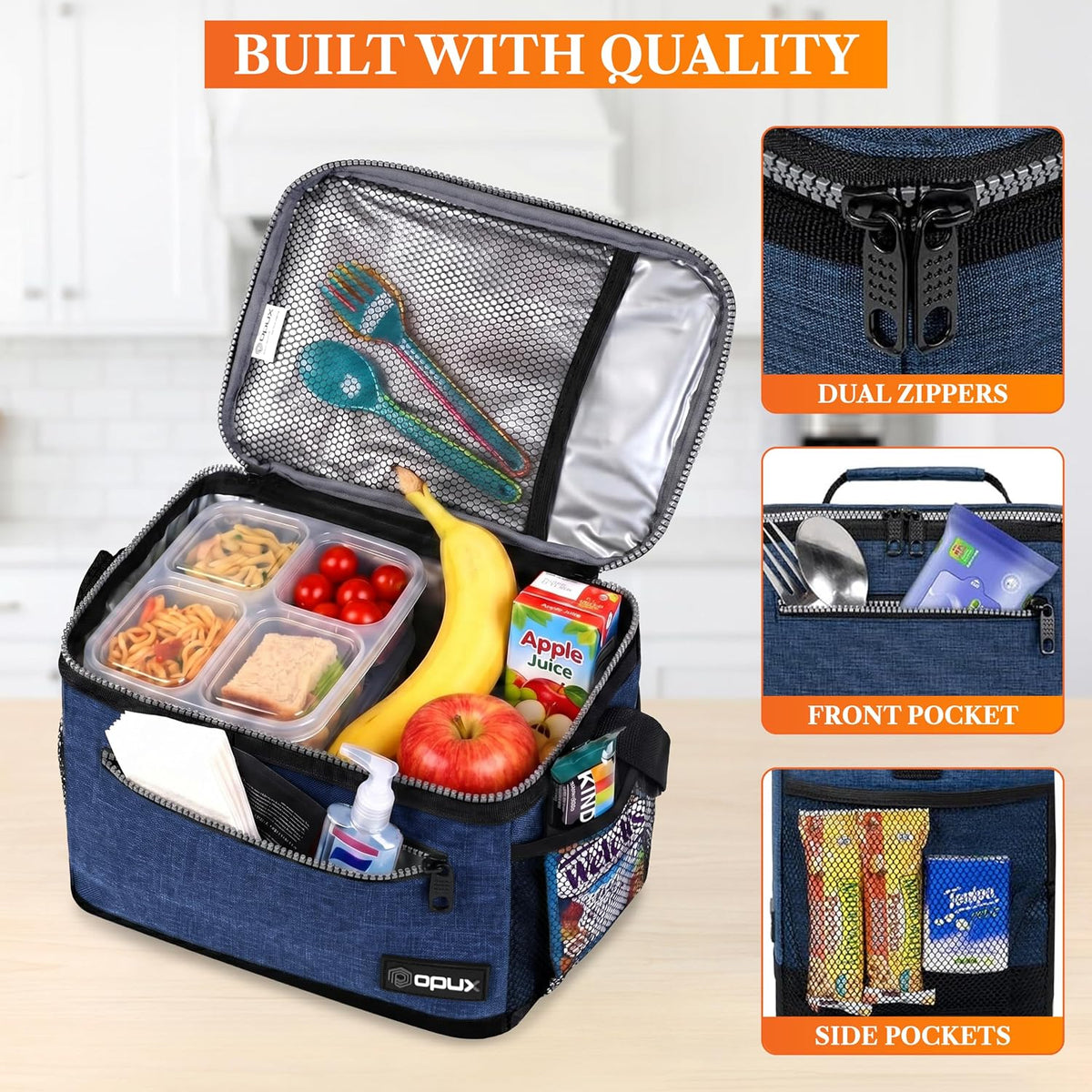 Opux Insulated Leakproof Lunch Bag – Light Grey