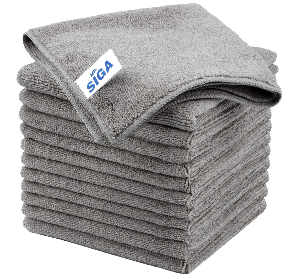 MR.SIGA Streak-Free Microfiber Cleaning Cloths – 12-Pack