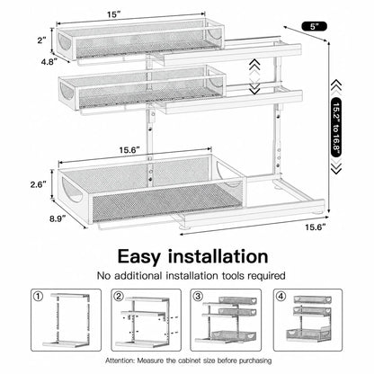 3-Tier Pull-Out Under-Sink Organizer