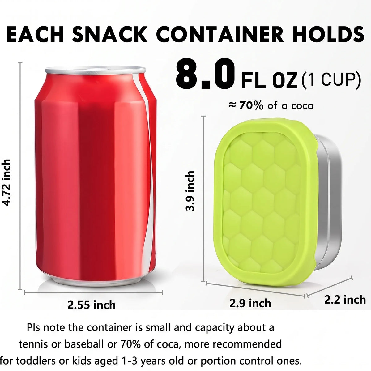 Tanjiae Stainless Steel Snack Containers with Silicone Lids – 4 Pack