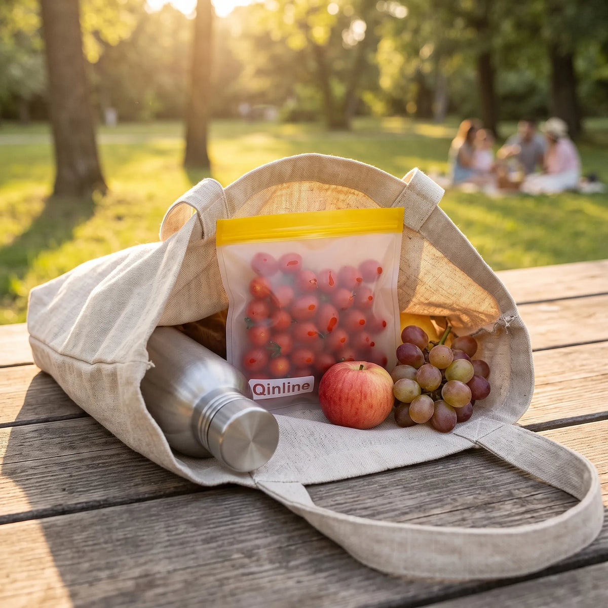 Qinline Reusable Silicone Food Storage Bags – 10-Piece Set