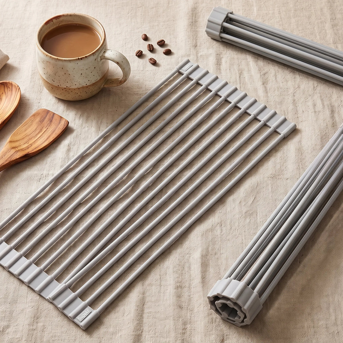 Surpahs Roll-Up Silicone Dish Drying Rack