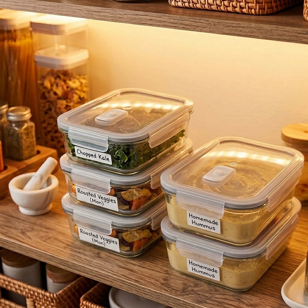 PrepNaturals 30oz Glass Meal Prep Containers – 5-Pack