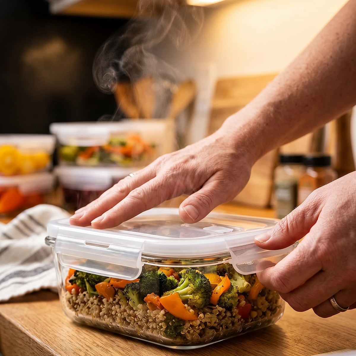 PrepNaturals 30oz Glass Meal Prep Containers – 5-Pack