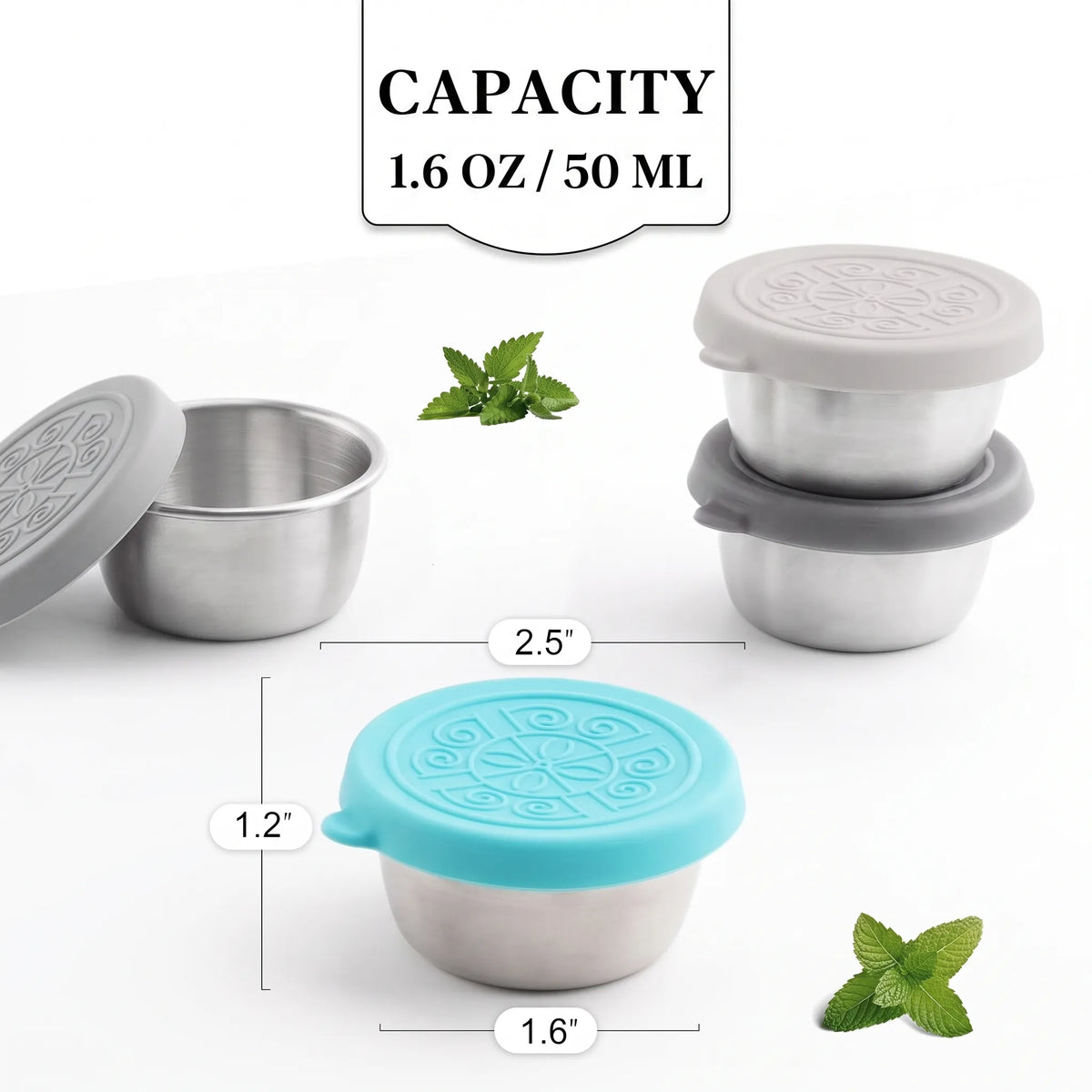 6 Piece Stainless Steel Containers with Lids