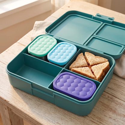 Tanjiae Stainless Steel Snack Containers with Silicone Lids – 4 Pack